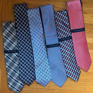 Tommy Hilfiger men's silk tie(s) - plaid, navy, light blue, red